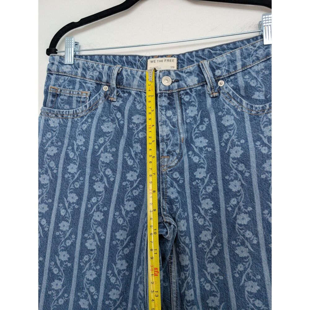We the Free FP Tennessee Low Rise Boyfriend Jeans Sz 29 Faded Floral Stripe - Picture 14 of 16